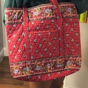 Vera Bradley vintage red tote bag